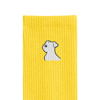 リブソックス ワンポイント刺繍 "シュナウザー ホワイト" yellow image