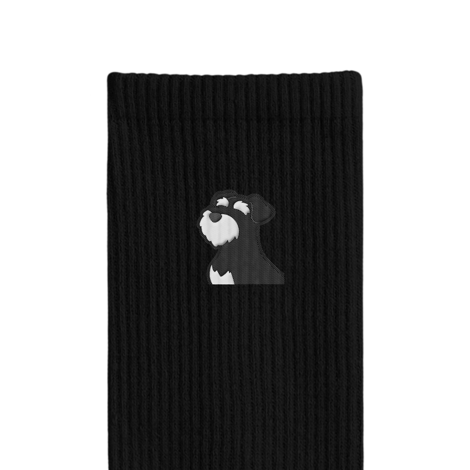 リブソックス ワンポイント刺繍 "シュナウザー ブラック&シルバー" black image