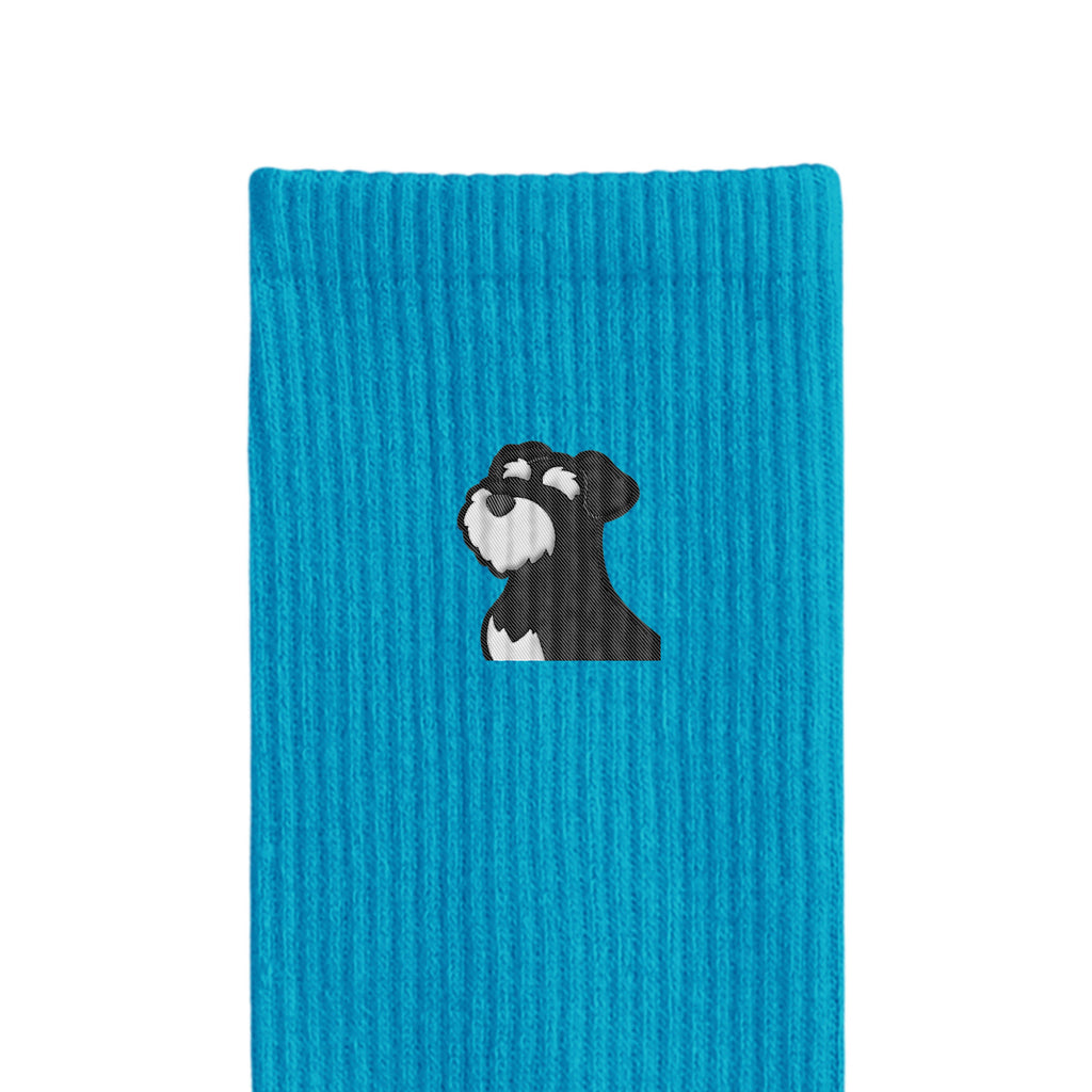 リブソックス ワンポイント刺繍 "シュナウザー ブラック&シルバー" blue image