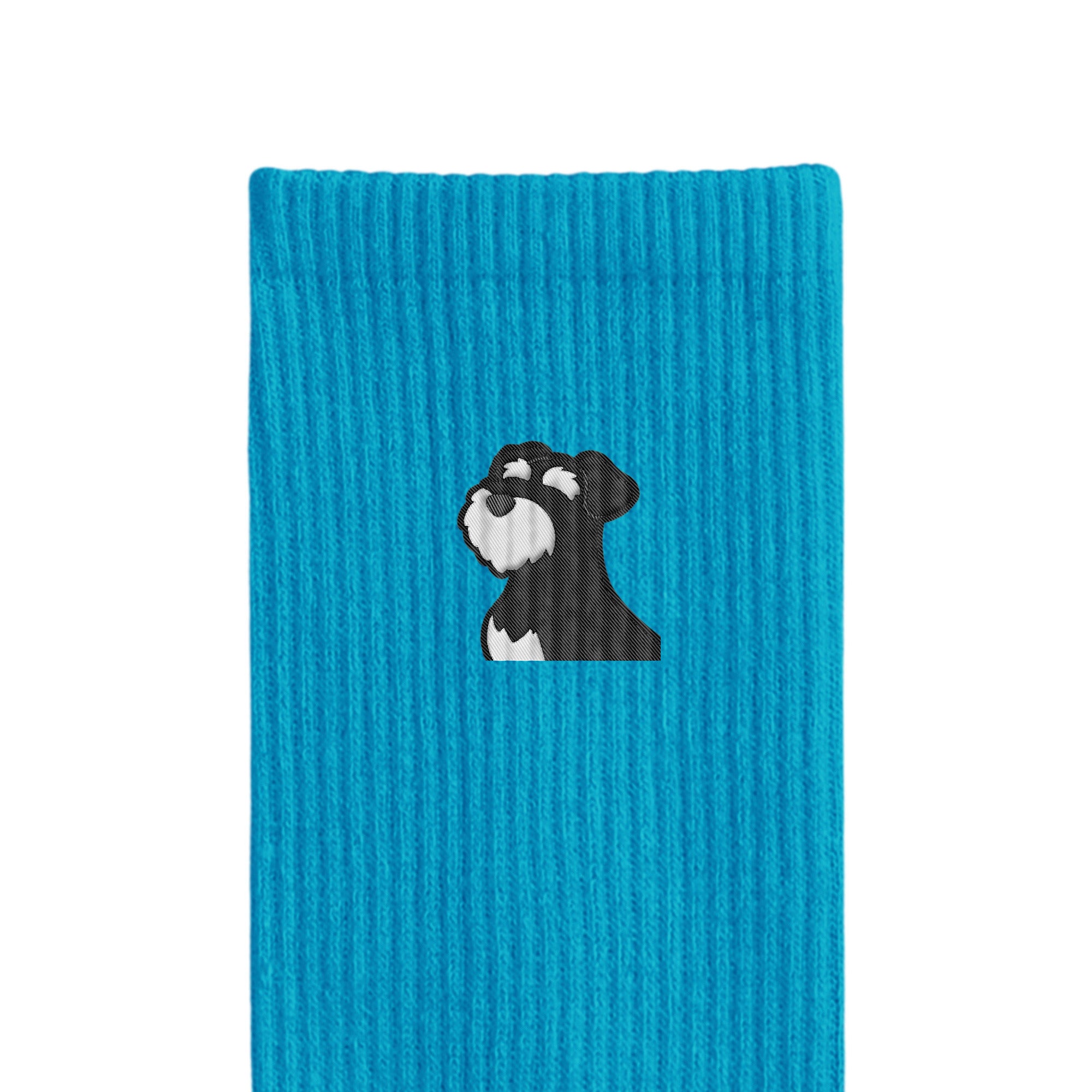 リブソックス ワンポイント刺繍 "シュナウザー ブラック&シルバー" blue image