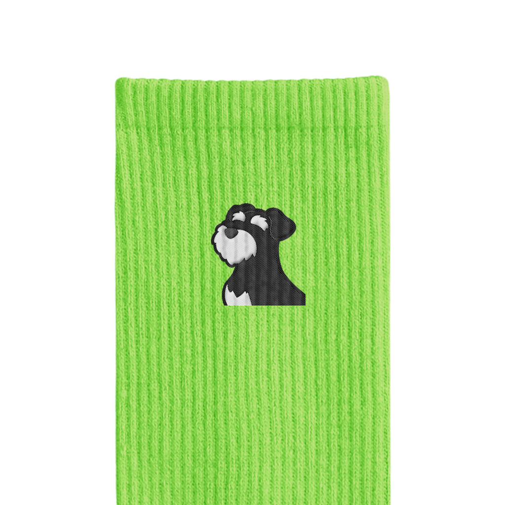リブソックス ワンポイント刺繍 "シュナウザー ブラック&シルバー" light-green image