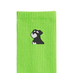 リブソックス ワンポイント刺繍 "シュナウザー ブラック&シルバー" light-green image