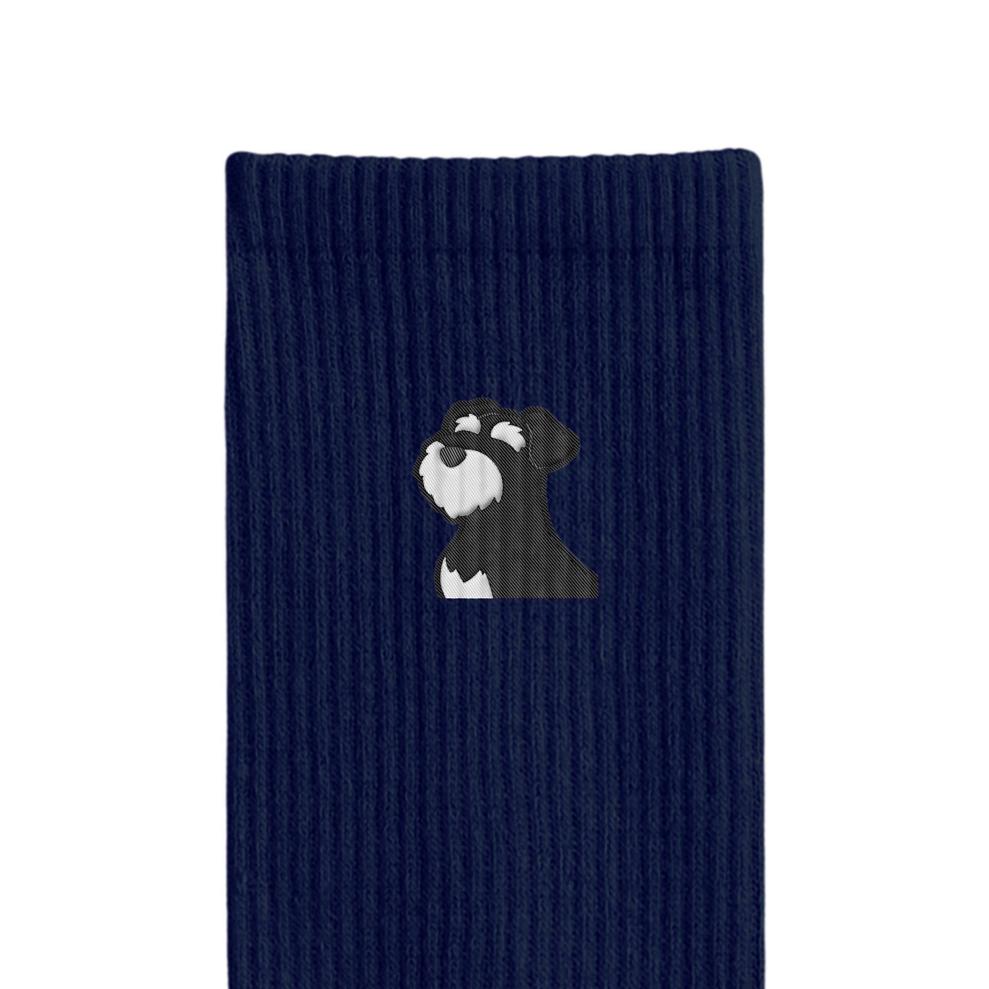 リブソックス ワンポイント刺繍 "シュナウザー ブラック&シルバー" navy image