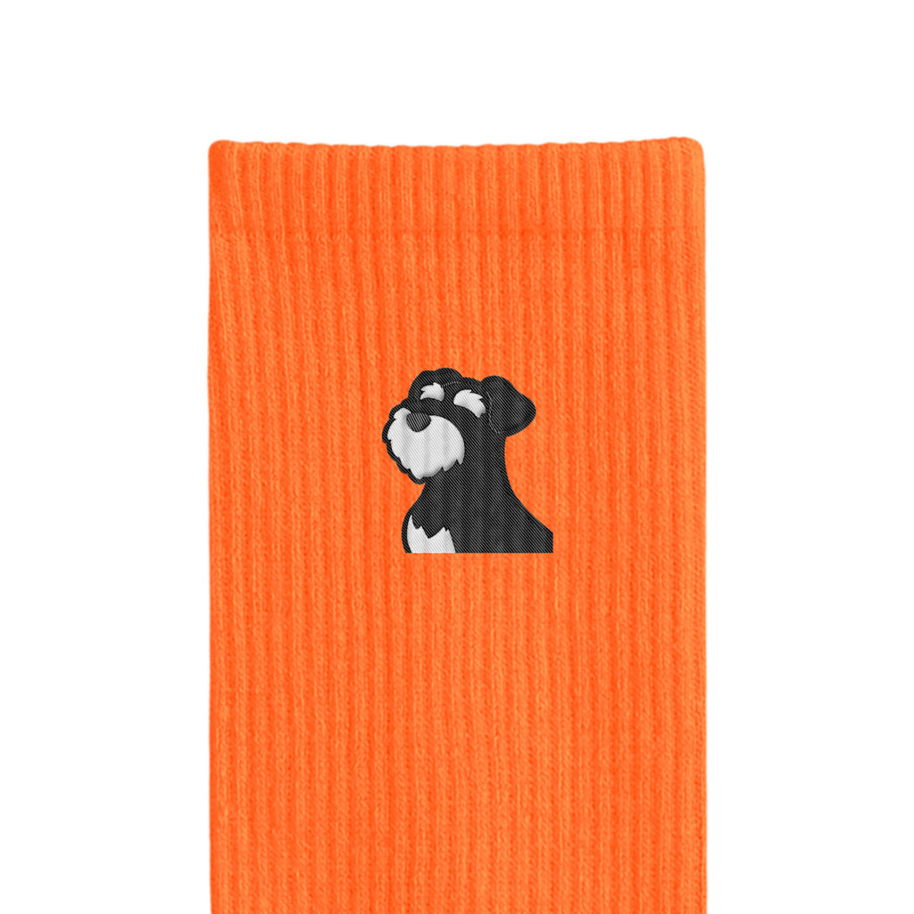リブソックス ワンポイント刺繍 "シュナウザー ブラック&シルバー" orange image