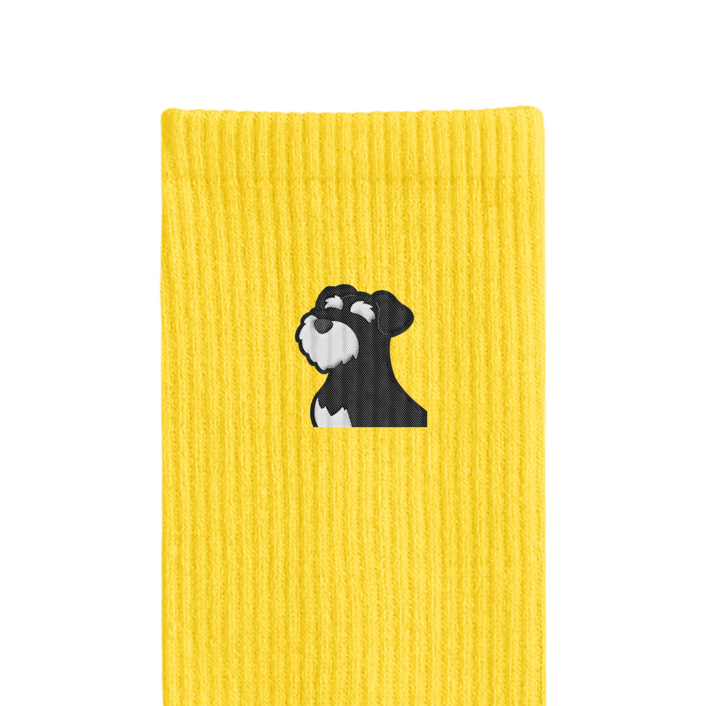 リブソックス ワンポイント刺繍 "シュナウザー ブラック&シルバー" yellow image