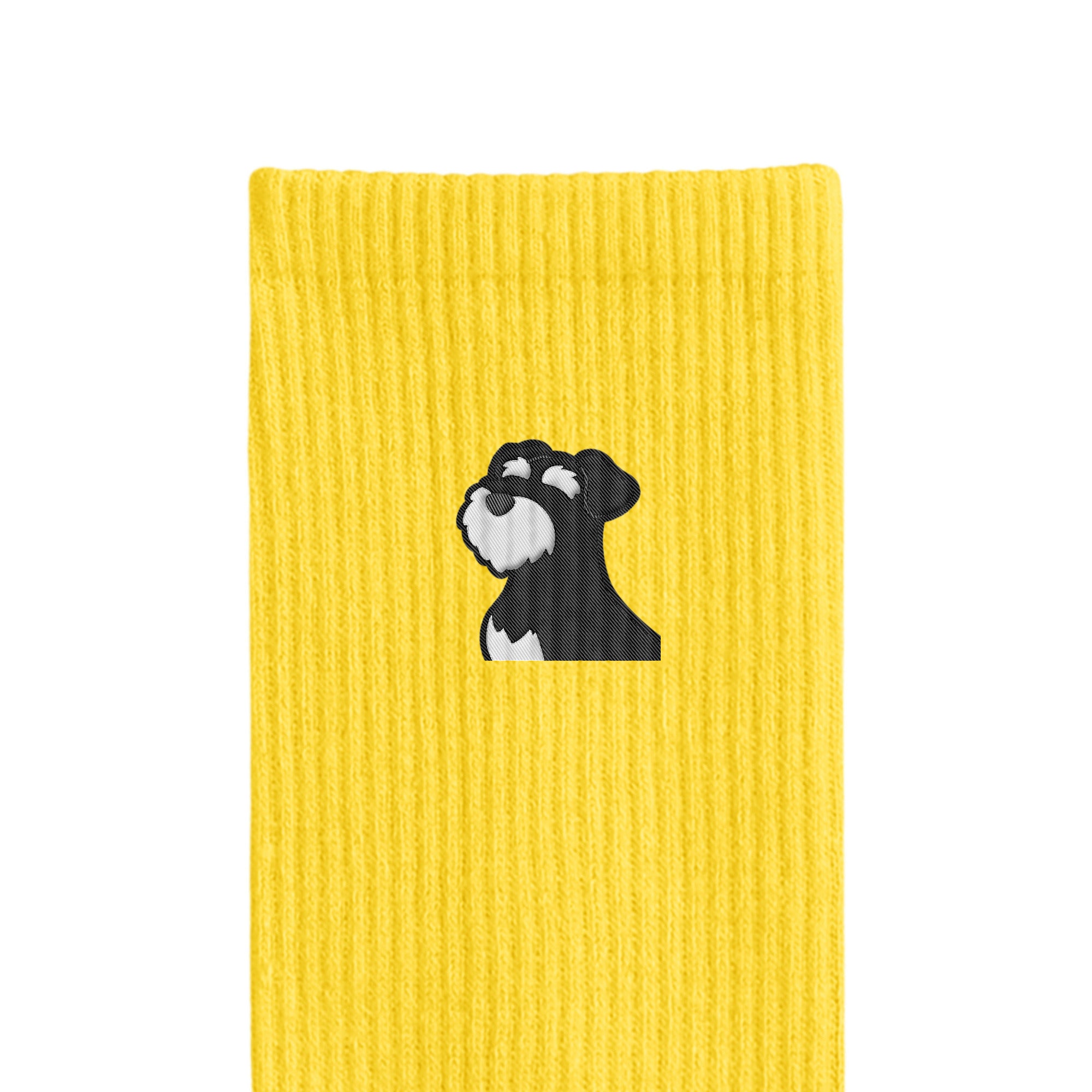 リブソックス ワンポイント刺繍 "シュナウザー ブラック&シルバー" yellow image