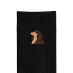 リブソックス ワンポイント刺繍 "ダックス チョコタン" black image
