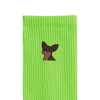 リブソックス ワンポイント刺繍 "チワワ チョコタン" light-green image