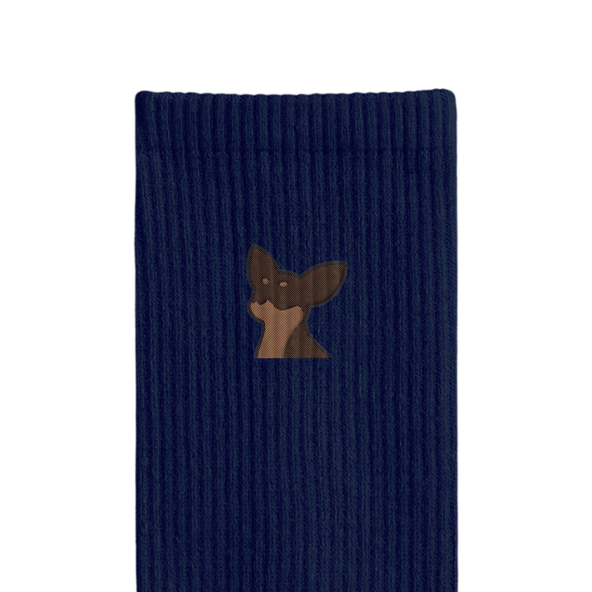リブソックス ワンポイント刺繍 "チワワ チョコタン" navy image