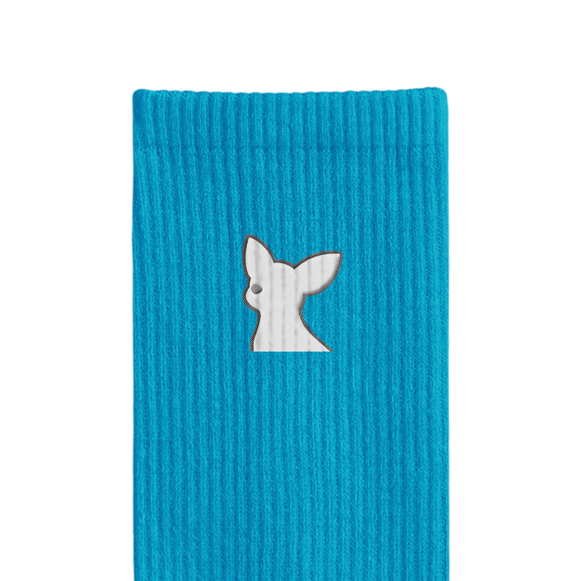 リブソックス ワンポイント刺繍 "チワワ ホワイト" blue image