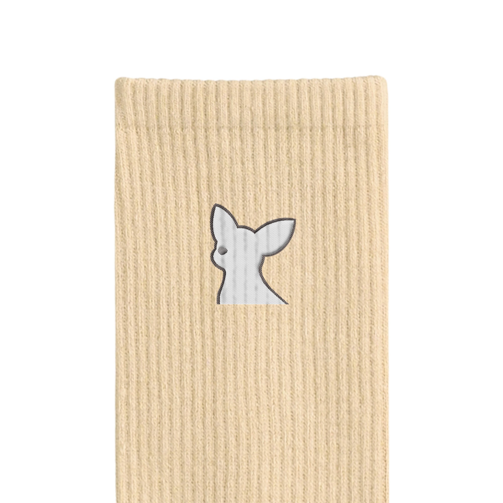 リブソックス ワンポイント刺繍 "チワワ ホワイト" cream image