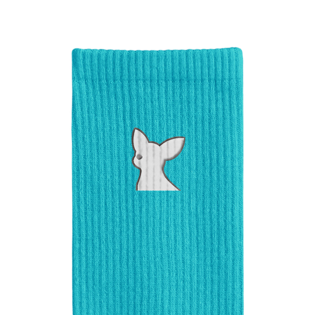 リブソックス ワンポイント刺繍 "チワワ ホワイト" light-blue image