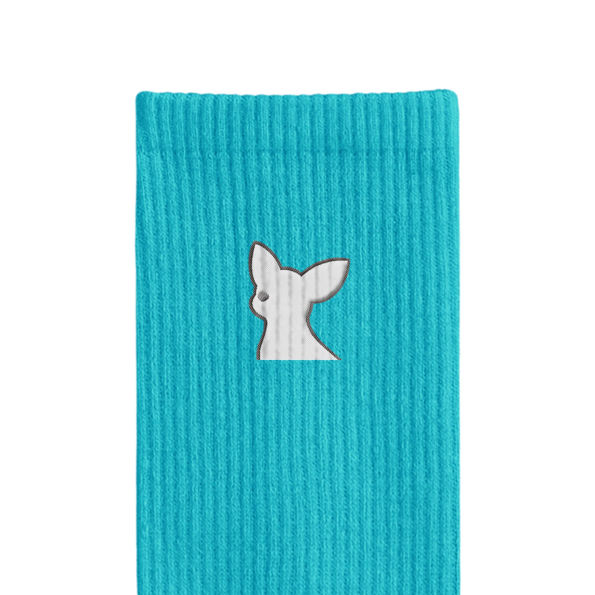 リブソックス ワンポイント刺繍 "チワワ ホワイト" light-blue image