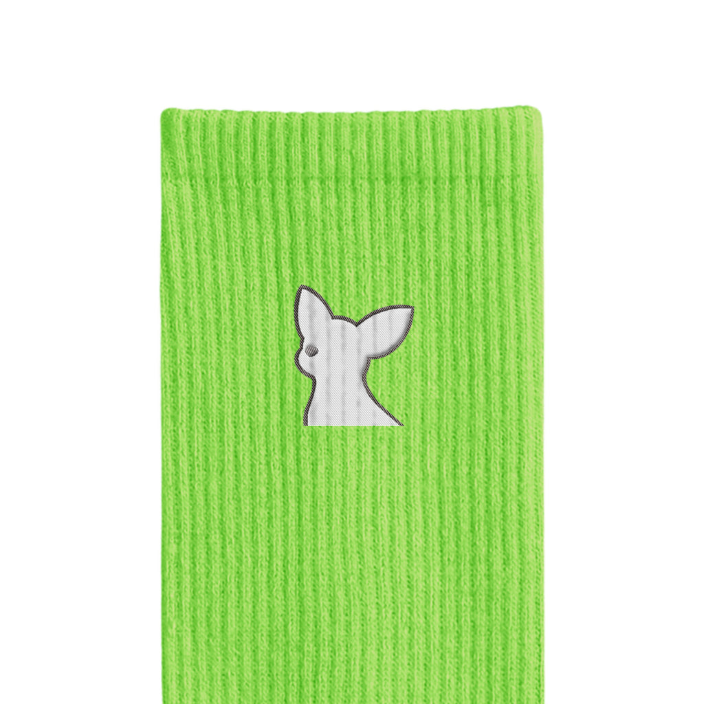 リブソックス ワンポイント刺繍 "チワワ ホワイト" light-green image
