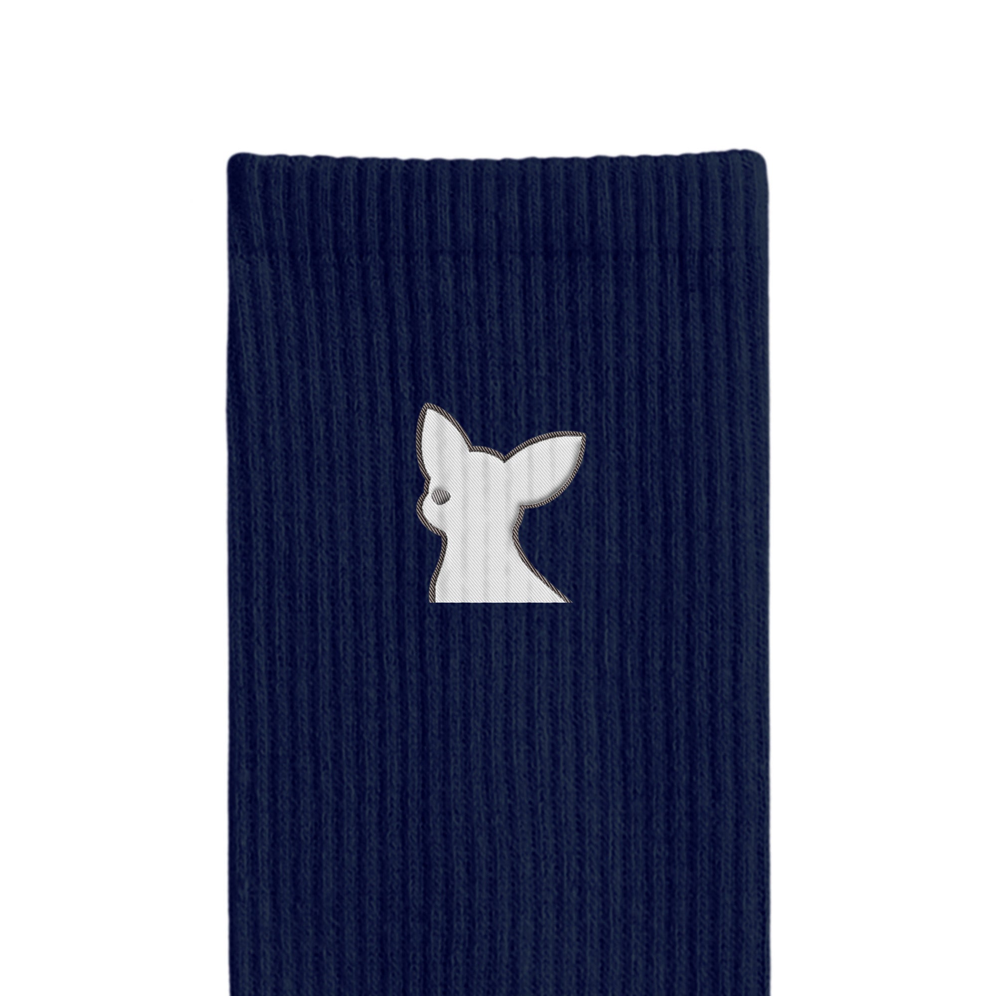 リブソックス ワンポイント刺繍 "チワワ ホワイト" navy image