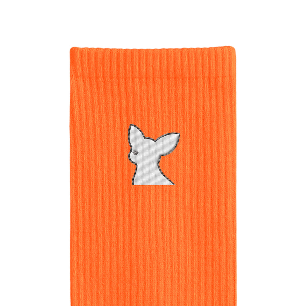 リブソックス ワンポイント刺繍 "チワワ ホワイト" orange image