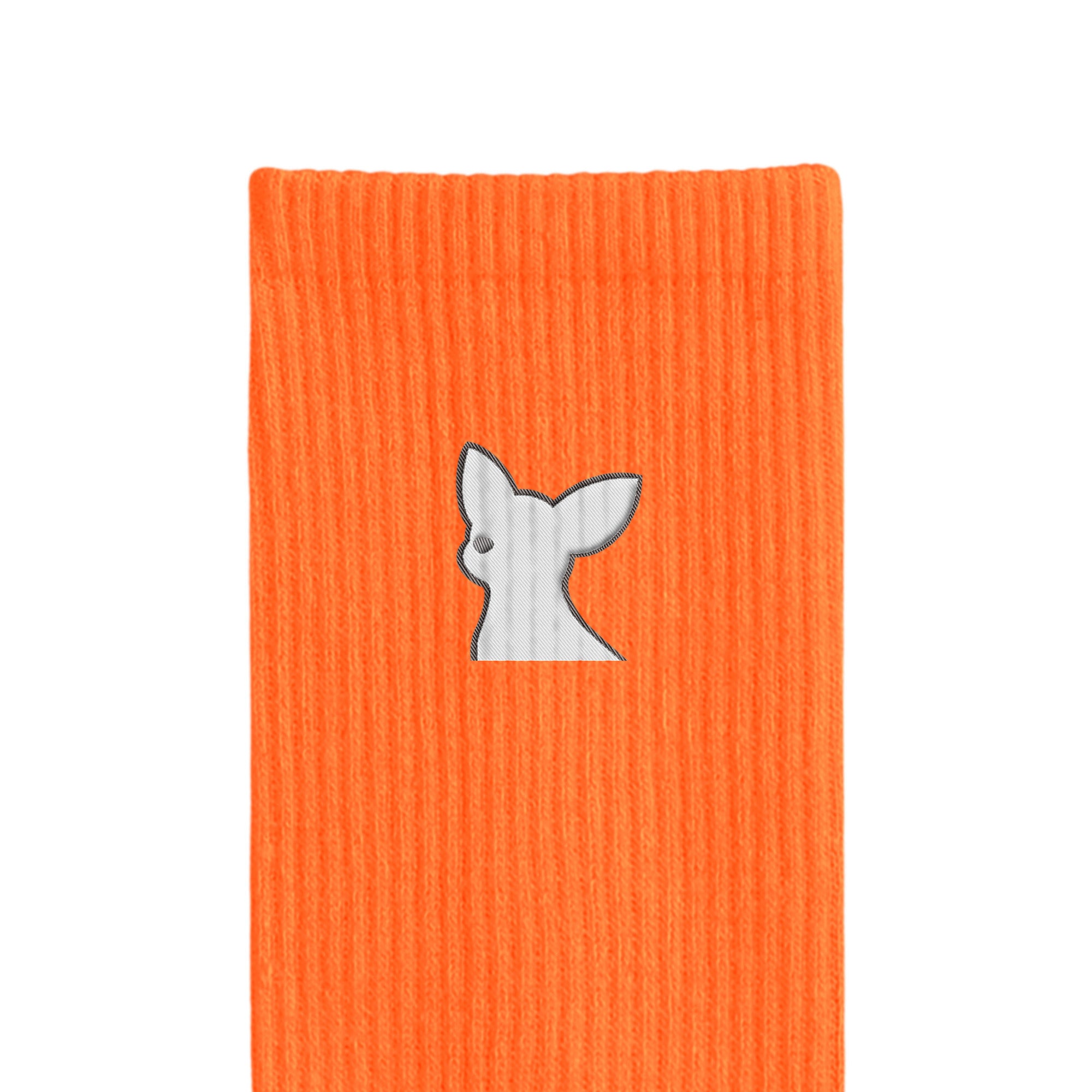 リブソックス ワンポイント刺繍 "チワワ ホワイト" orange image