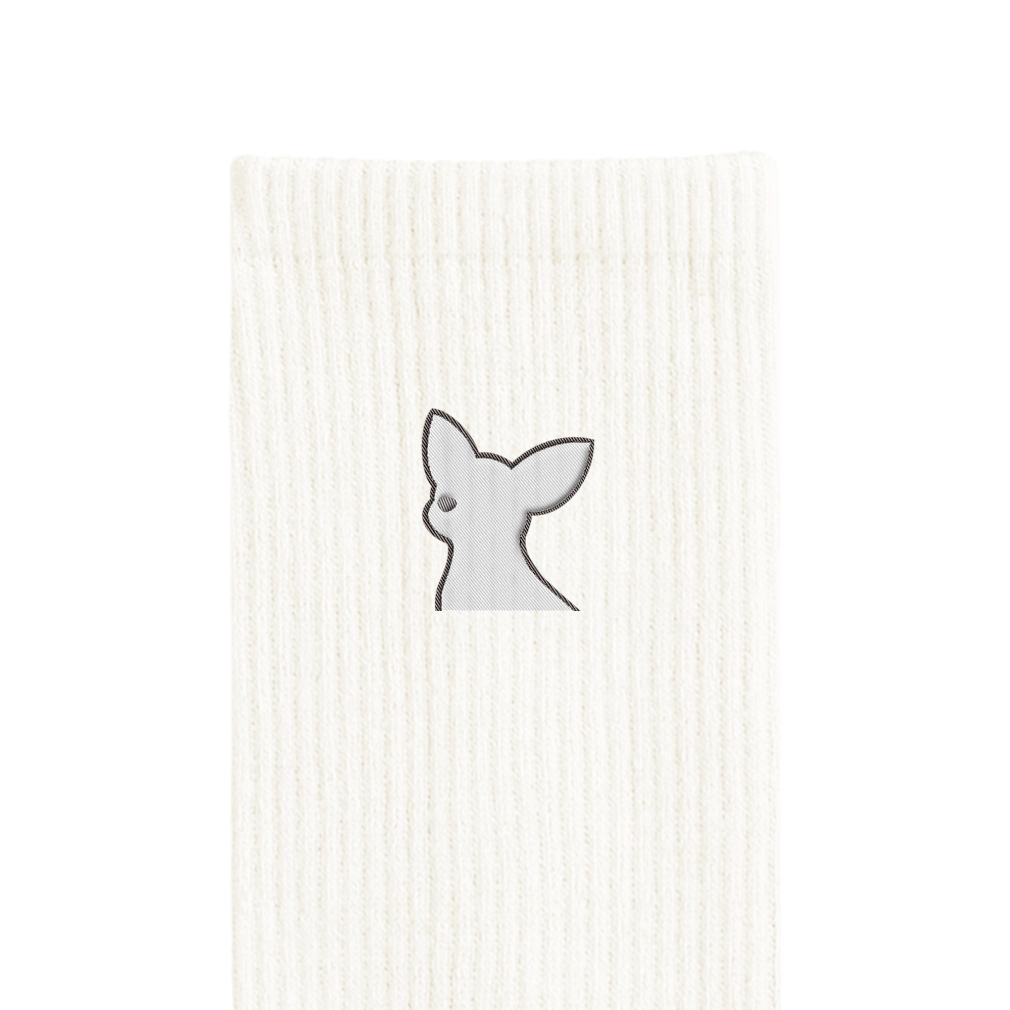 リブソックス ワンポイント刺繍 "チワワ ホワイト" white image
