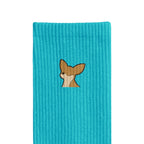 リブソックス ワンポイント刺繍 "チワワ レッド" light-blue image