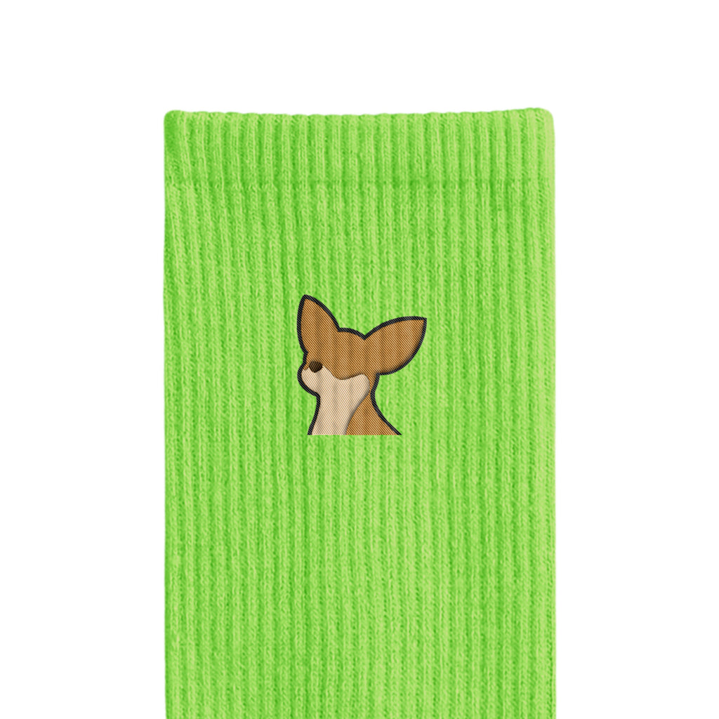 リブソックス ワンポイント刺繍 "チワワ レッド" light-green image