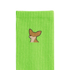 リブソックス ワンポイント刺繍 "チワワ レッド" light-green image