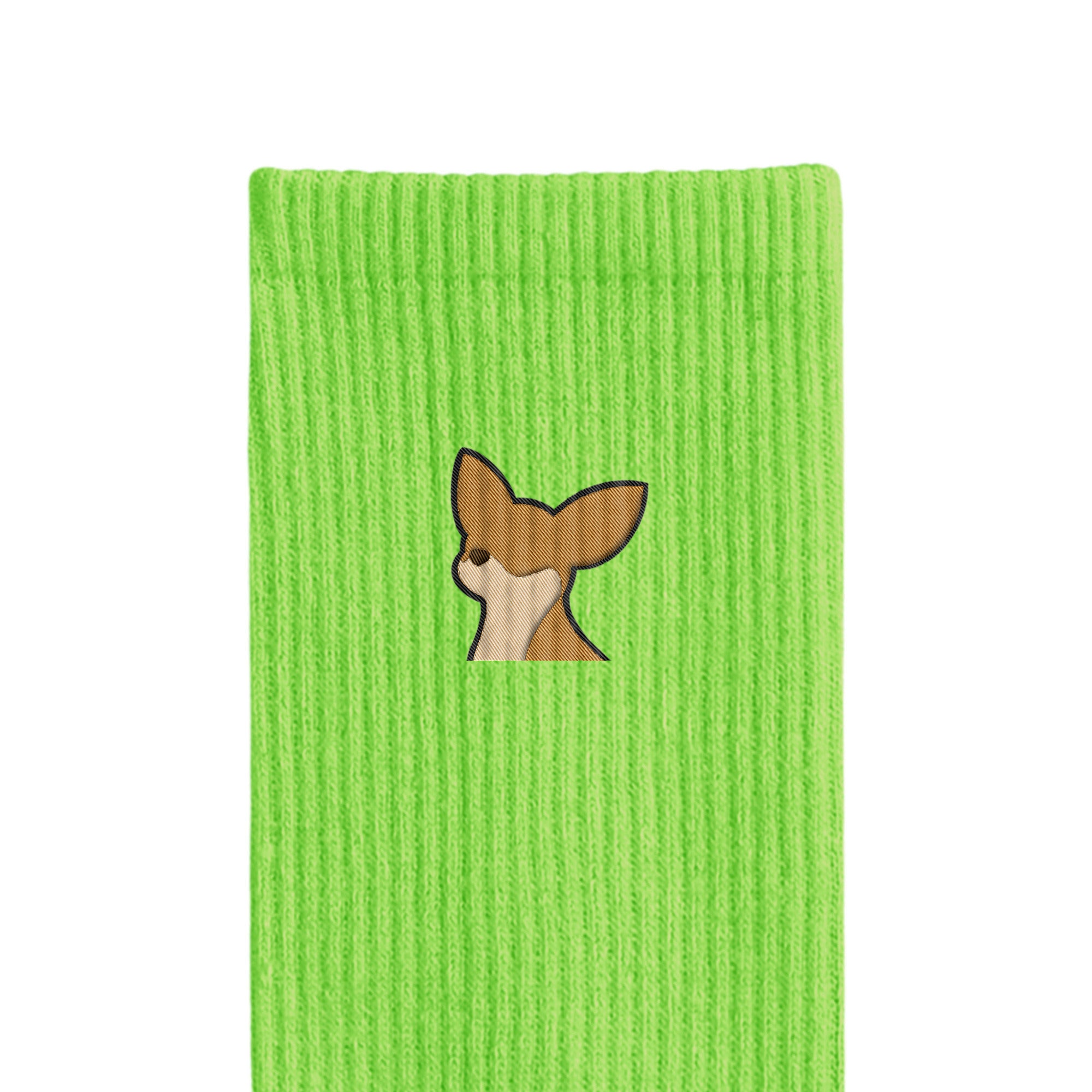 リブソックス ワンポイント刺繍 "チワワ レッド" light-green image