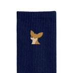 リブソックス ワンポイント刺繍 "チワワ レッド" navy image