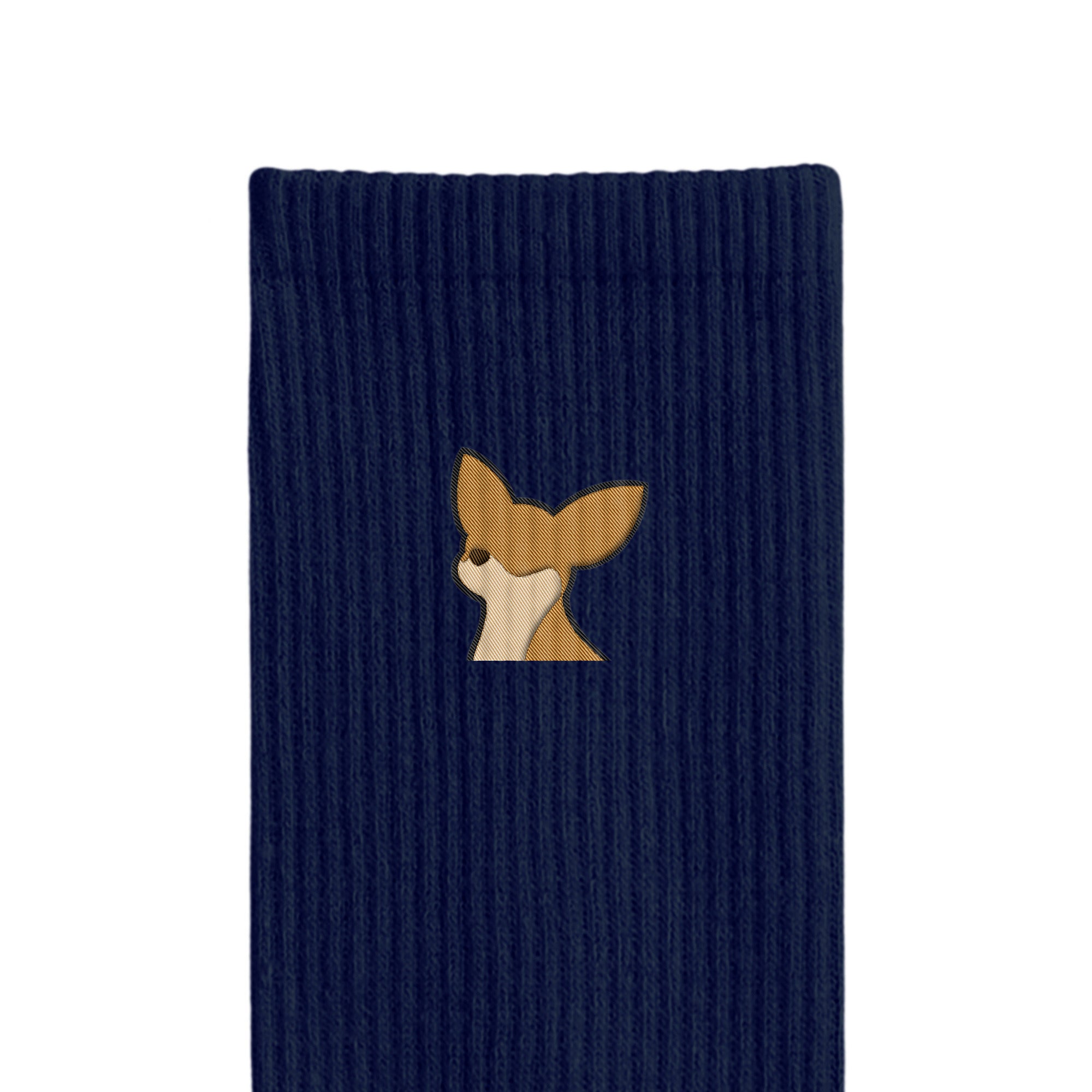 リブソックス ワンポイント刺繍 "チワワ レッド" navy image