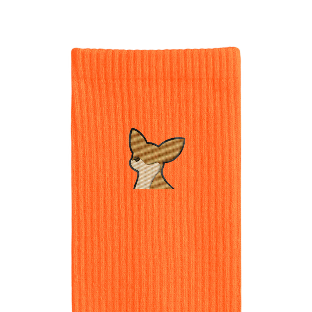 リブソックス ワンポイント刺繍 "チワワ レッド" orange image