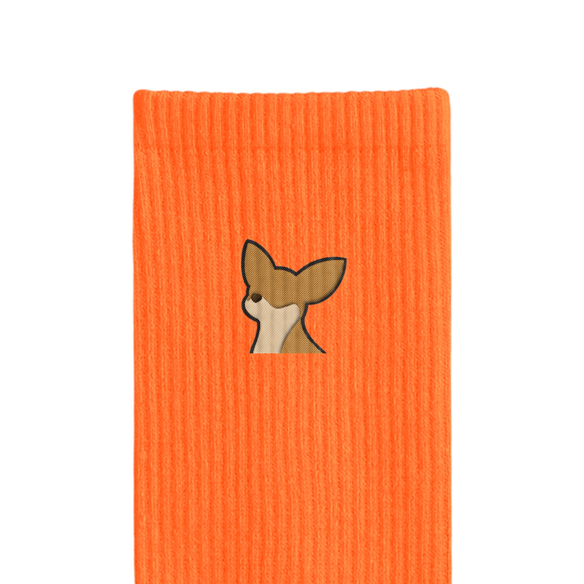 リブソックス ワンポイント刺繍 "チワワ レッド" orange image
