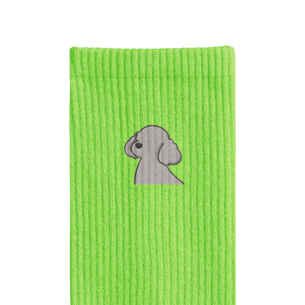 リブソックス ワンポイント刺繍 "トイプードル シルバー" light-green image