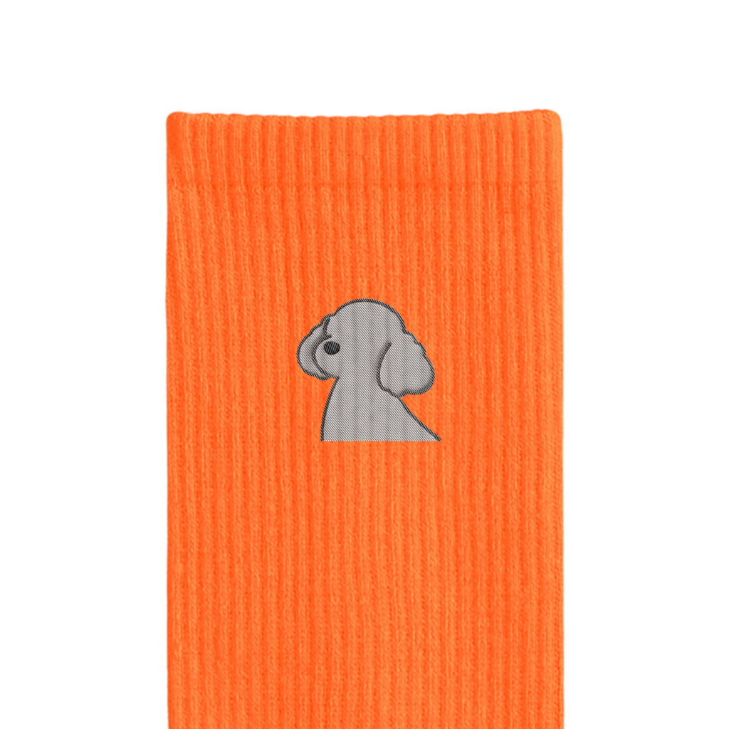 リブソックス ワンポイント刺繍 "トイプードル シルバー" orange image