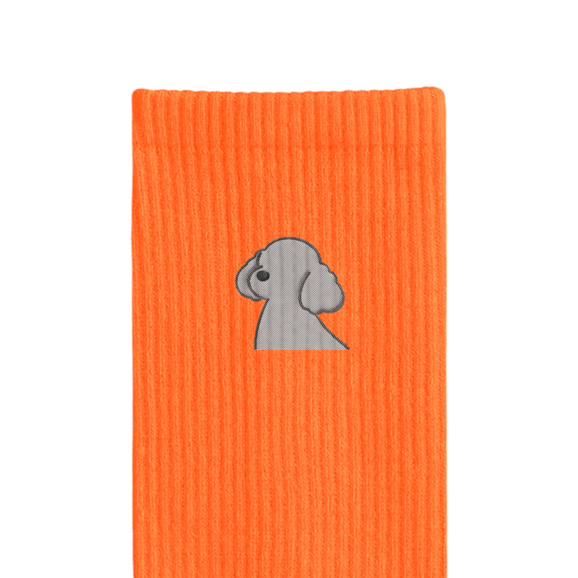 リブソックス ワンポイント刺繍 "トイプードル シルバー" orange image