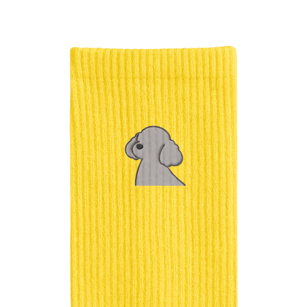 リブソックス ワンポイント刺繍 "トイプードル シルバー" yellow image