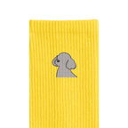 リブソックス ワンポイント刺繍 "トイプードル シルバー" yellow image