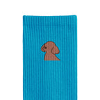 リブソックス ワンポイント刺繍 "トイプードル ブラウン" blue image