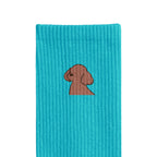 リブソックス ワンポイント刺繍 "トイプードル ブラウン" light-blue image