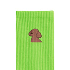 リブソックス ワンポイント刺繍 "トイプードル ブラウン" light-green image