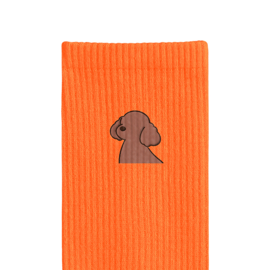 リブソックス ワンポイント刺繍 "トイプードル ブラウン" orange image