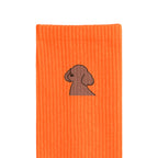 リブソックス ワンポイント刺繍 "トイプードル ブラウン" orange image