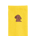 リブソックス ワンポイント刺繍 "トイプードル ブラウン" yellow image