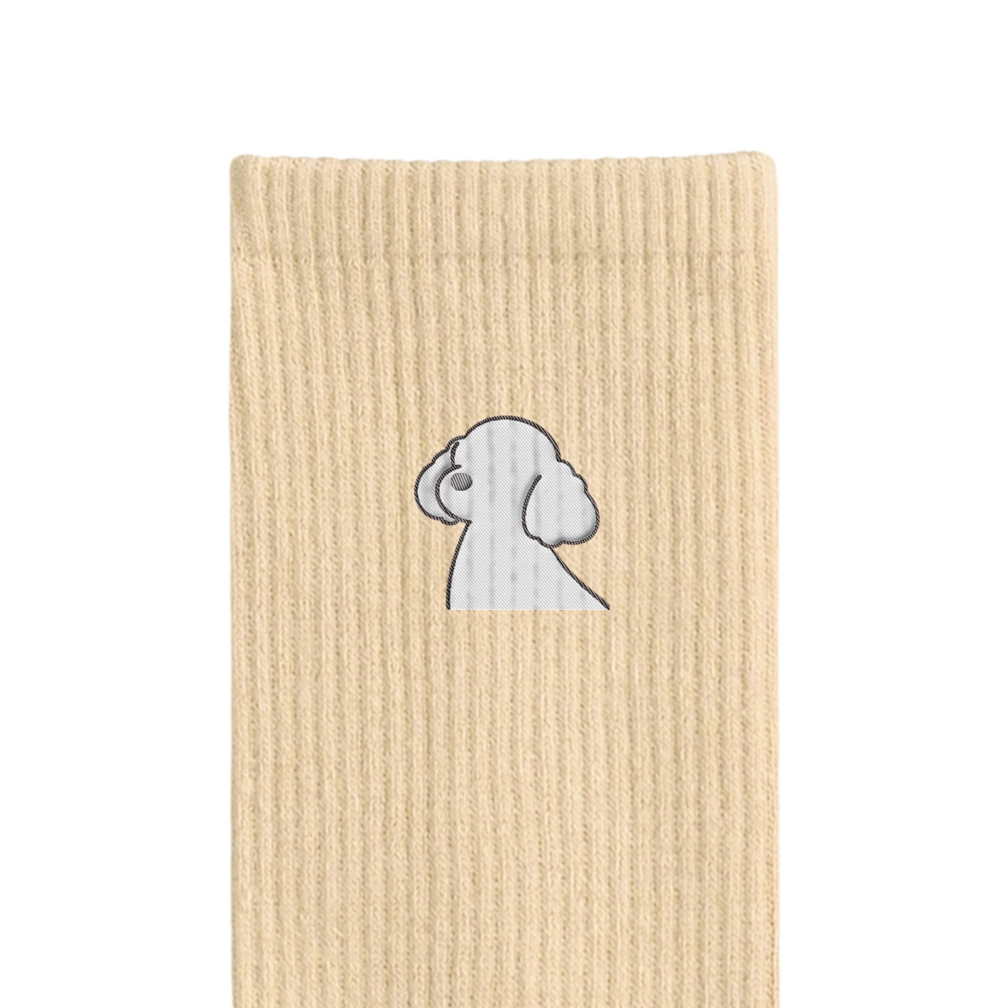 リブソックス ワンポイント刺繍 "トイプードル ホワイト" cream image