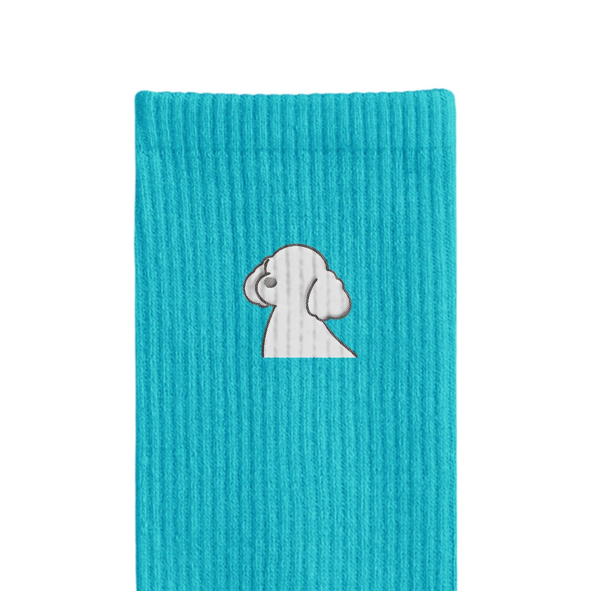 リブソックス ワンポイント刺繍 "トイプードル ホワイト" light-blue image