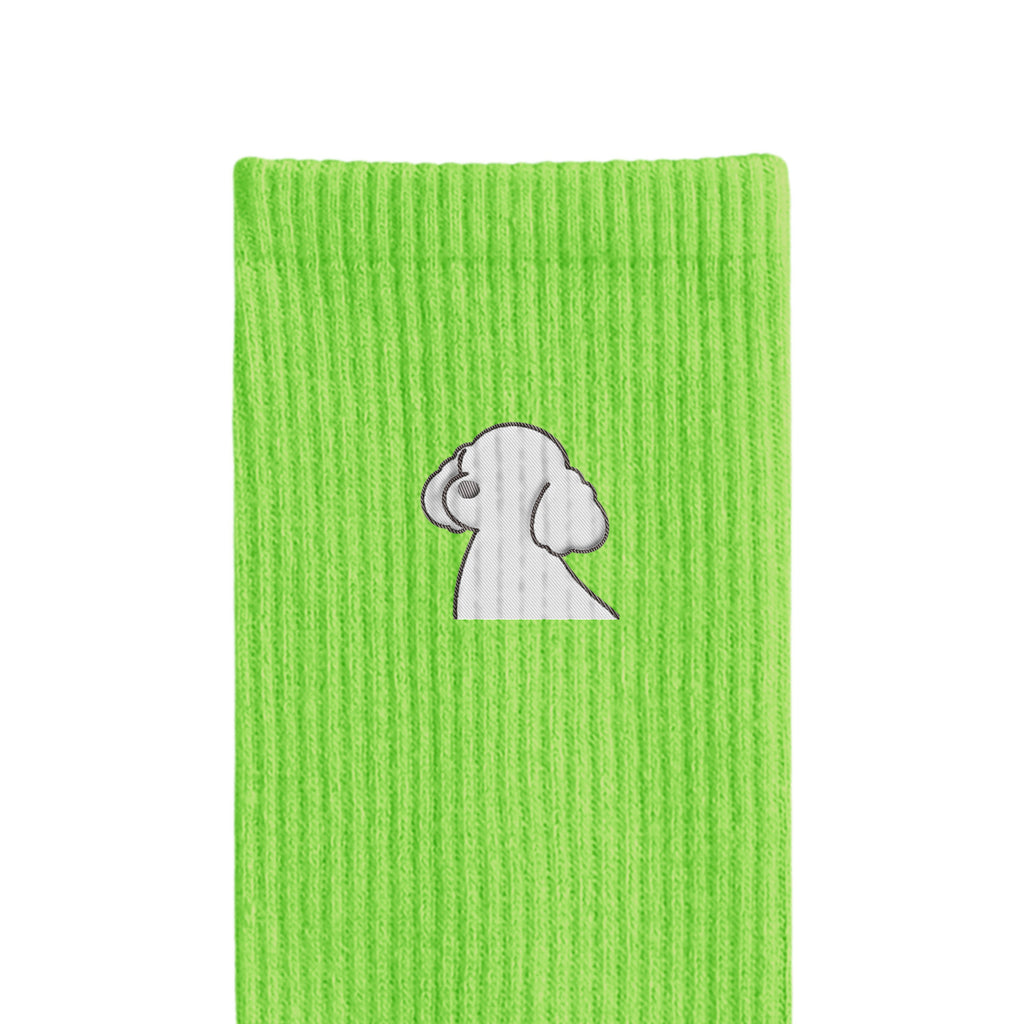 リブソックス ワンポイント刺繍 "トイプードル ホワイト" light-green image