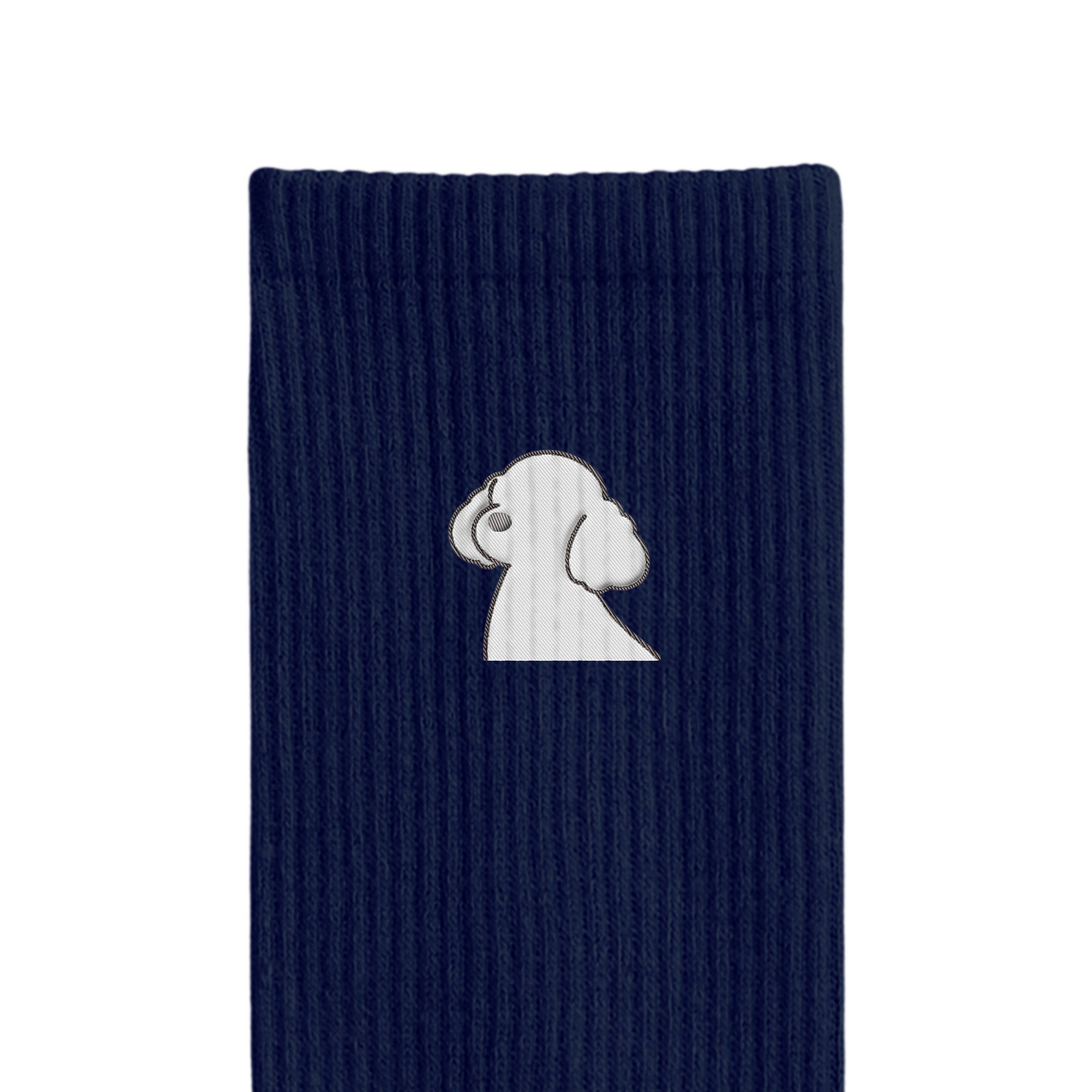リブソックス ワンポイント刺繍 "トイプードル ホワイト" navy image