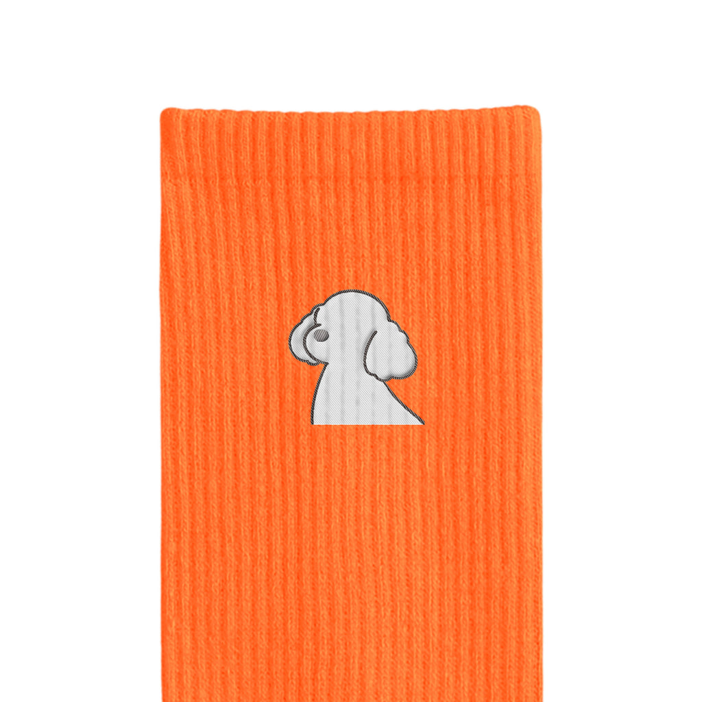 リブソックス ワンポイント刺繍 "トイプードル ホワイト" orange image