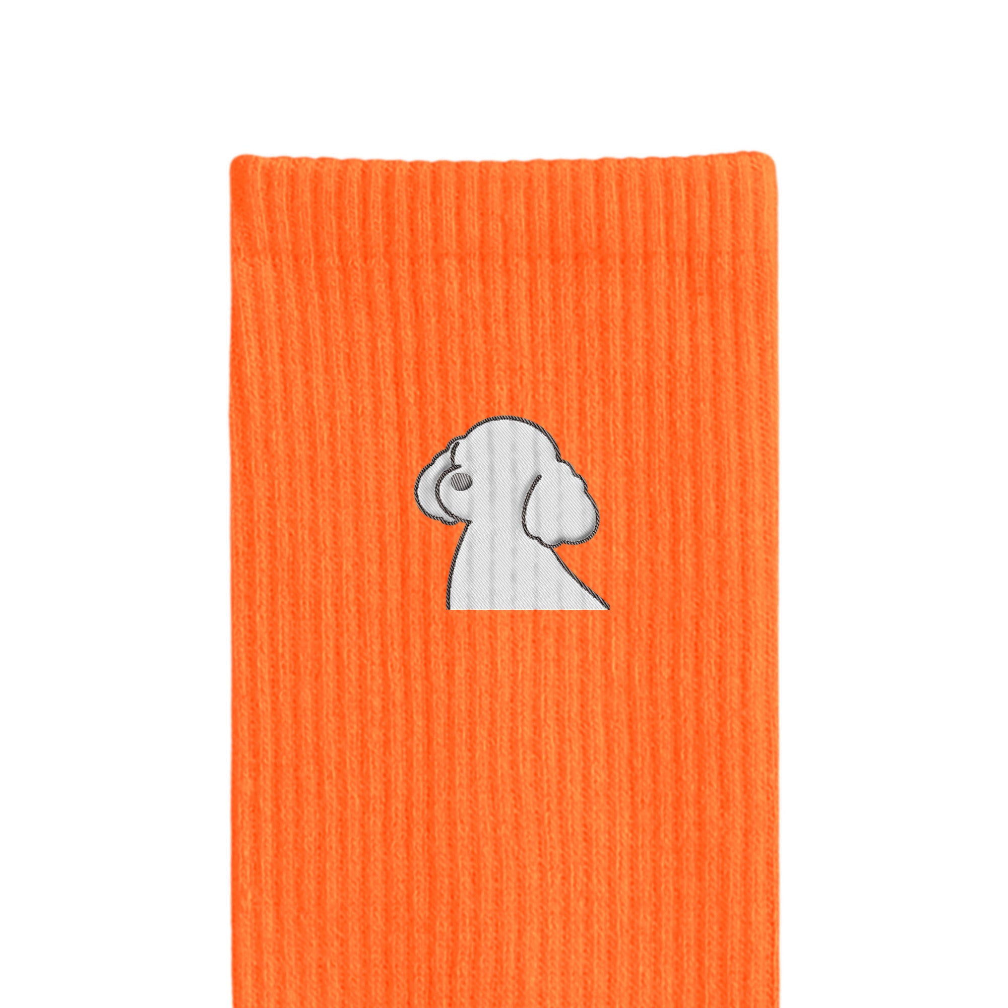 リブソックス ワンポイント刺繍 "トイプードル ホワイト" orange image