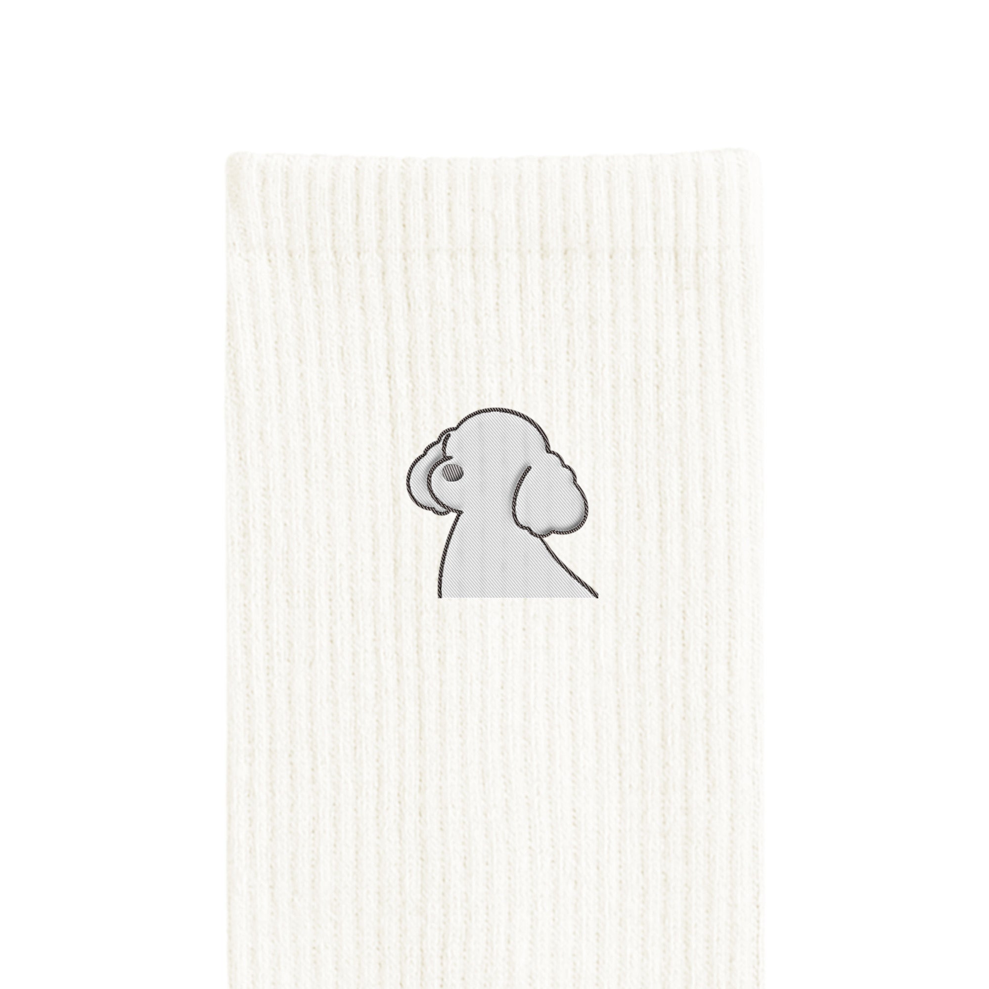 リブソックス ワンポイント刺繍 "トイプードル ホワイト" white image