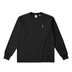 ロングスリーブTシャツ 厚手 ワンポイント刺繍 "シュナウザー ブラック&シルバー# deep-black image