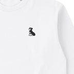 ロングスリーブTシャツ 厚手 ワンポイント刺繍 "シュナウザー ブラック&シルバー# white image